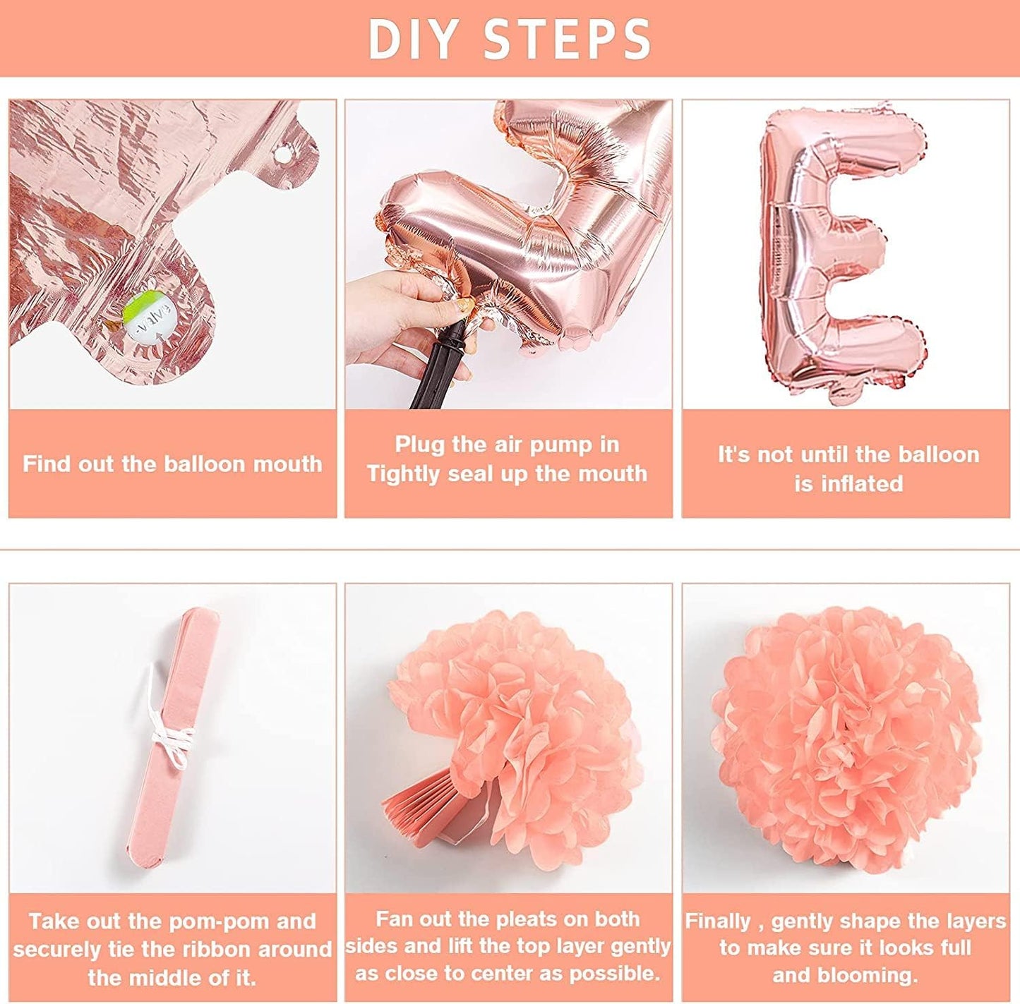 Bridal Shower Decorations - Rose Gold Party Decorations with Wifey for Lifey Banner, Bride Foil Balloon, Diamond Ring Balloon, Paper Pom Poms, Tassel Party Supplies