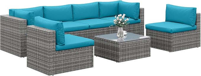 Wisteria Lane 7 Pieces Outdoor Patio Furniture Set, Wicker Outdoor Patio - Image 6