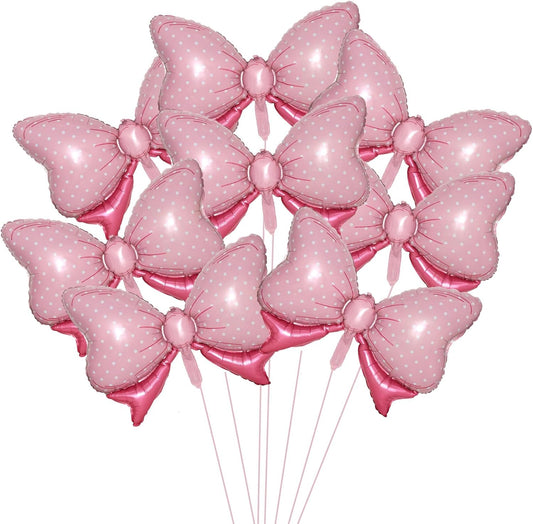 36 Inches Bow Foil Balloon Huge Bowtie Pink Balloon for Baby Shower, Wedding, Kids Theme Party Decoration (Pink 2)