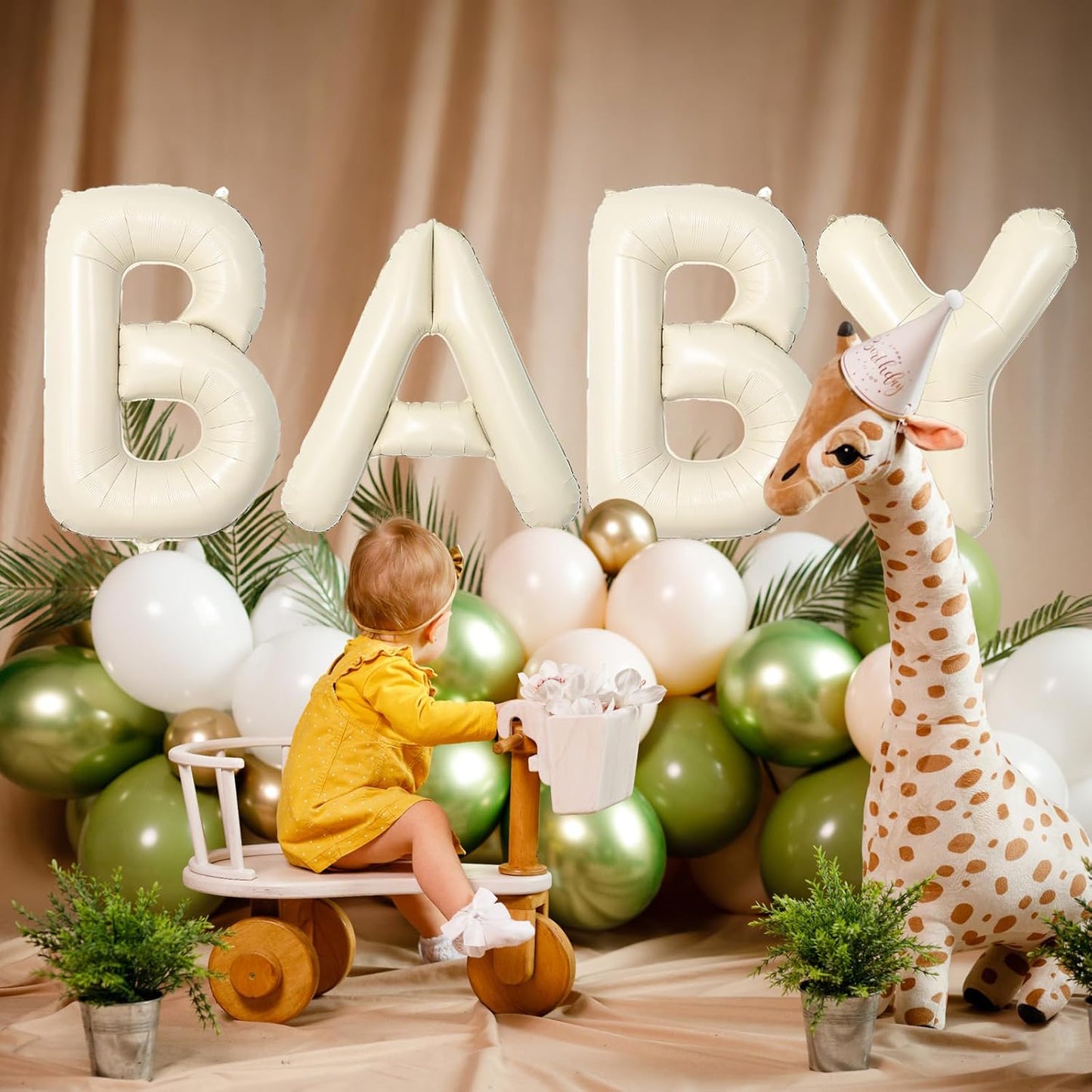 40 Inch Letter Balloons T, Big Custom A-Z Alphabet Foil Name Balloon Cream White, Self Inflating Beige Customize Helium Balloon Letters T for Women Girls Birthday Bride Baby Shower Party Decorations