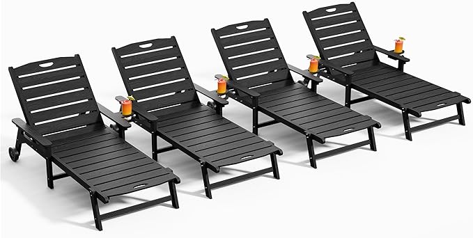 Outdoor Lounge Chair Set of 4 by LegacyAmerhomeDirect