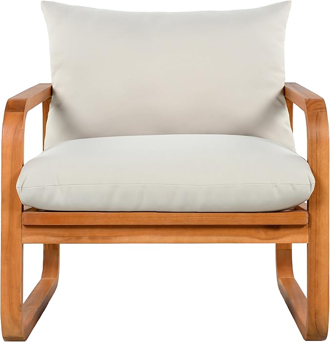 Merax Outdoor 4-Piece Acacia Wood Conversation Set - Image 7