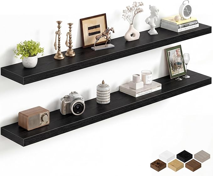 Fun Memories 60Inch Long Floating Shelves, 8 Inch Deep Shelves by FunMemories
