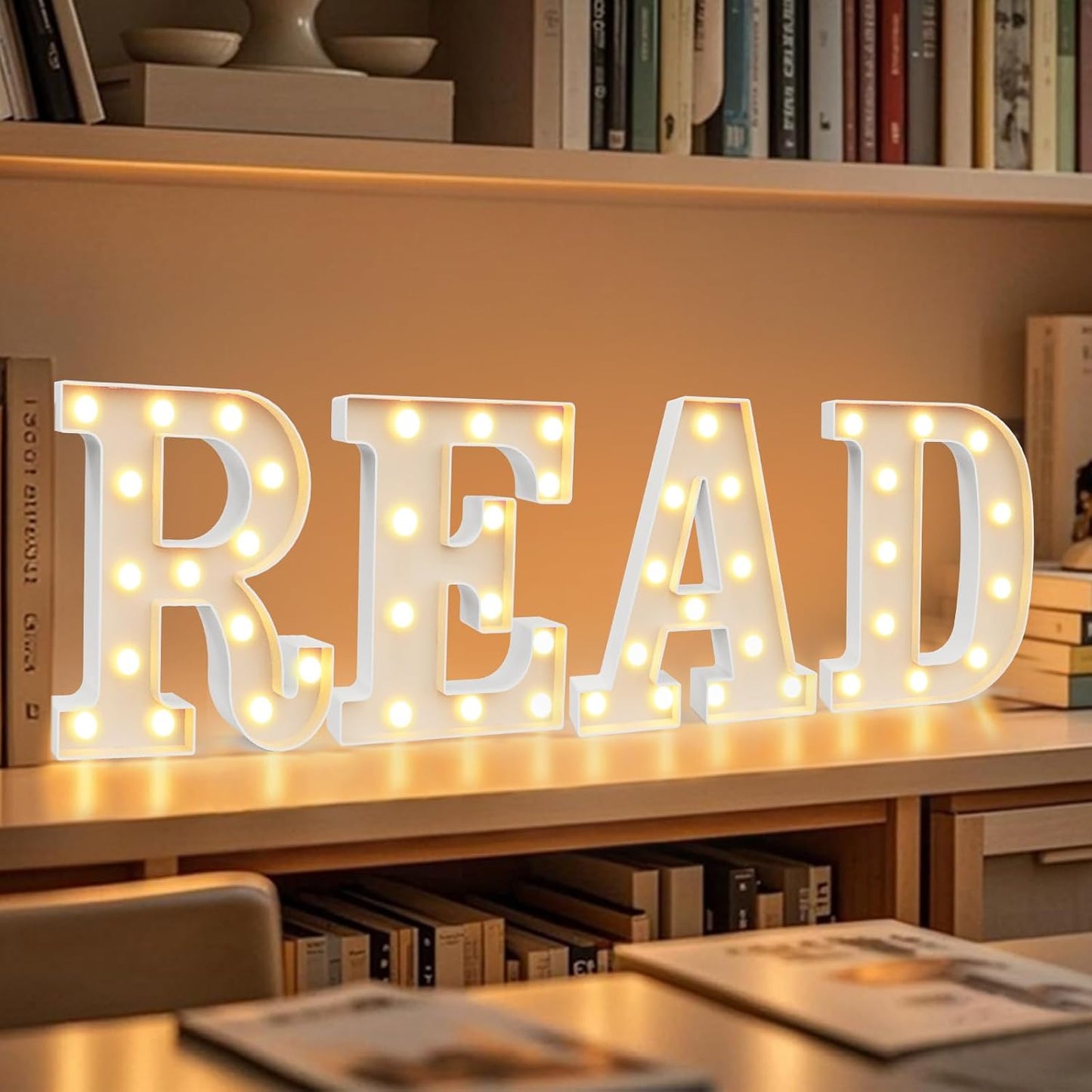 Pooqla LED Marquee Letter Lights Sign, Light Up Alphabet Letter for Home Party Wedding Decoration A