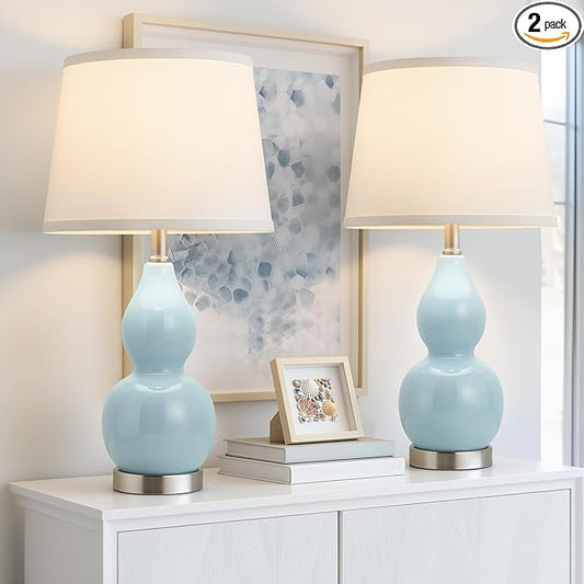 GyroVu 22" Table Lamp Set of 2, Color Temperature Adjustable Double Gourd by WelcomeGyroVu