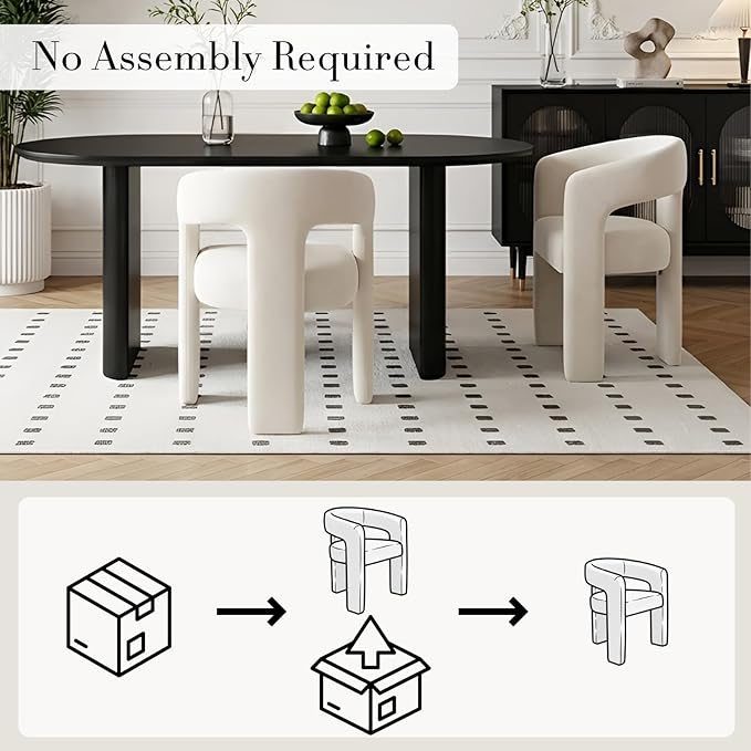 Modern Chenille Barrel Dining Chair Upholstered Fabric Dining Room Chair - Image 3