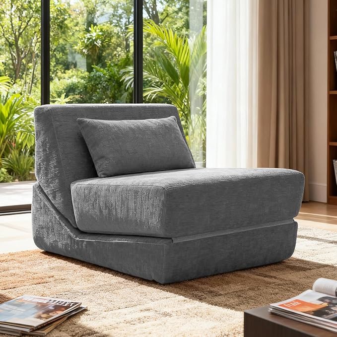 Fold Out Chair Bed, Folding Sofa Bed, 3 in 1 Convertible Sleeper Chair Bed by KAPEETOO