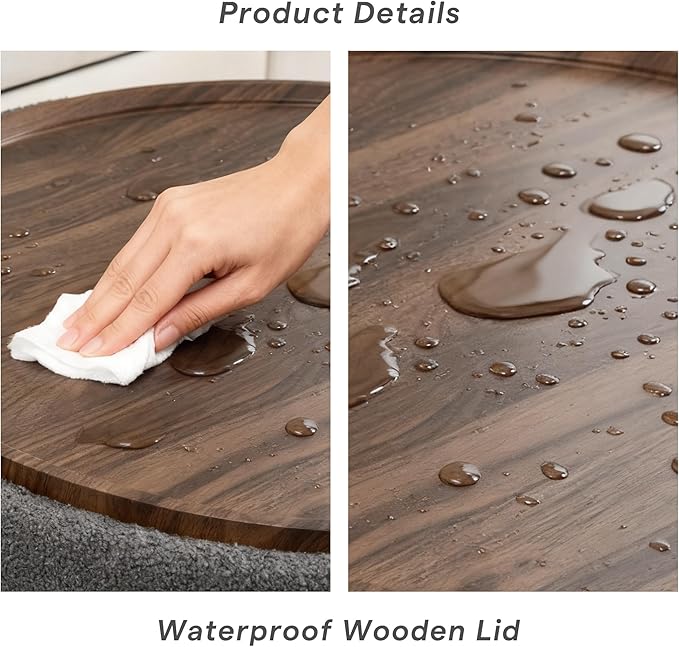 29.5 Inch Round Storage Ottoman Coffee Table, Modern Circle Coffee Table - Image 8