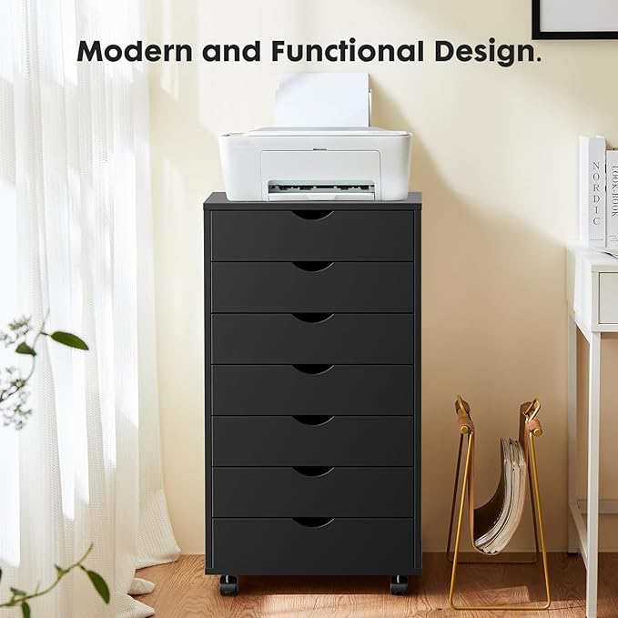 OLIXIS 7 Drawer Mobile File Cabinet Under Desk Storage Organization - Image 3