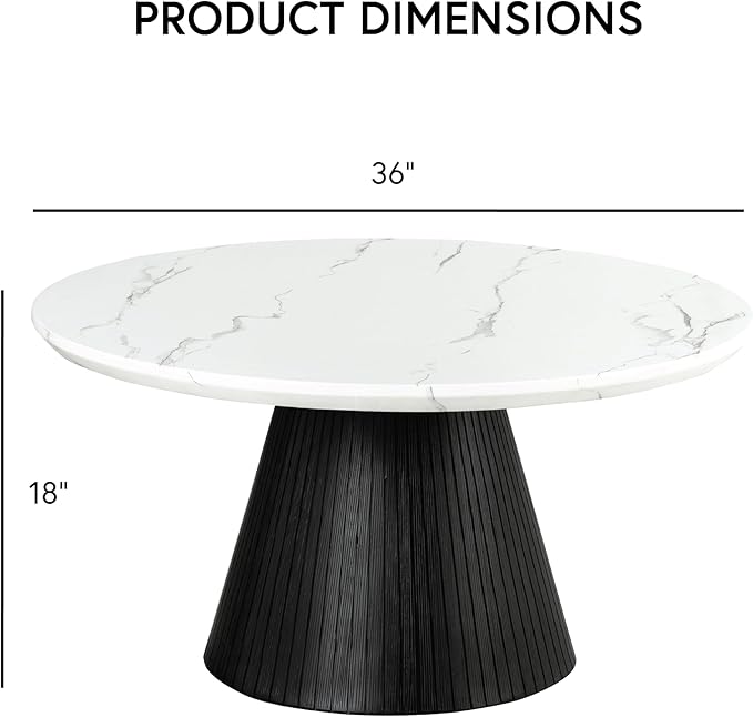 Furniture of America Coraly Modern 36-inch Round Coffee Table - Image 2