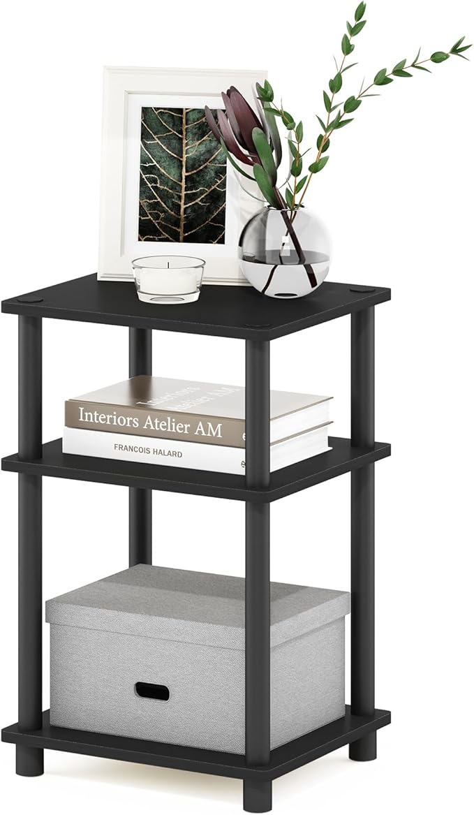 Furinno JUST Side Table, 3-Tier End Table, Open Shelves Night Stand, Bedside by Furinno-FitsYourSpaceFitsYourBudget