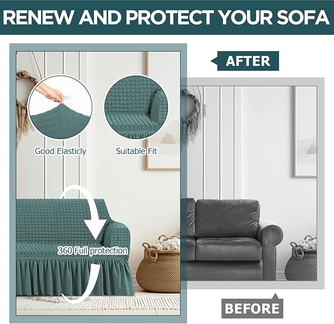 Fanfanwin 3 Pcs Sofa Slipcover Set - Image 5