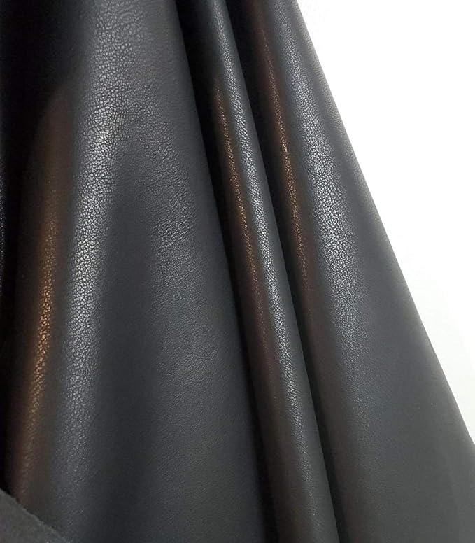 Black Faux PU Leather by The Yard Synthetic Pleather 0.7 mm Nappa 1 Yard - Image 6