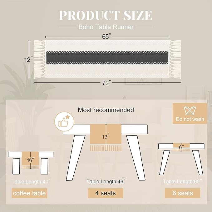 FEXIA Boho Table Runner for Summer Home Decor - Image 3