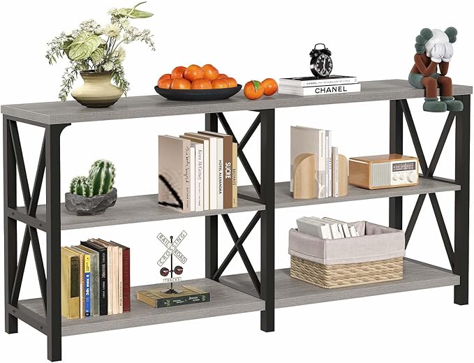 LVB Industrial Entryway Table, Farmhouse Rustic Console Table Behind Couch - Image 9