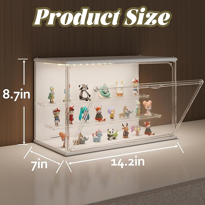 Clear Display Case for Collectibles, 3-Tier Adjustable Figure Display Case - Image 2