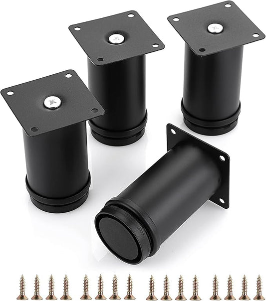 OwnMy 4PCS 4 Inch Furniture Legs Feets Metal Cabinet Legs, Adjustable Round by OwnMy