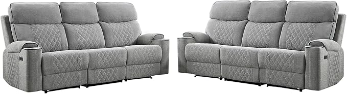 HAOMARKETS Power Oversized Reclining Sofa Couch Set of 2 - Image 8