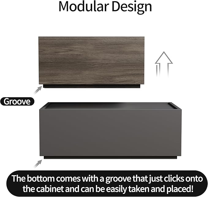 Modern Nightstand Modular Stackable Drawers Modular Storage Bedroom Furniture - Image 6
