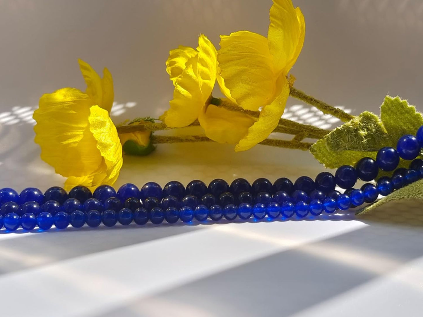 Stone Beads 8mm 100pcs Dark Blue Chalcedony Beads Round Loose Gemstones Beads for Bracelet Necklace Jewelry Making (8mm, 60831 Dark Blue Chalcedony)