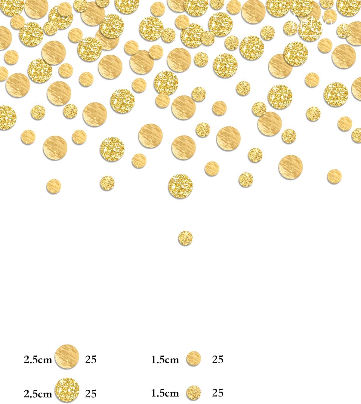 Golden Confetti Glitter Scatter Table Decoration Surprise Paper Craft Birthday Party Anniversary Supplies Bridal Baby Shower Party Wedding Gift Circle Dots Decor 100 Pcs