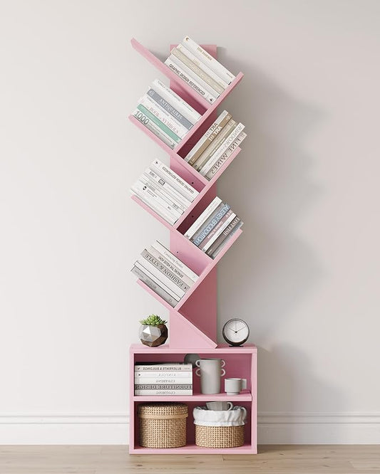 SUNMORY 6 Tier Tree Bookshelf, Small Bookcase by SUNMORY