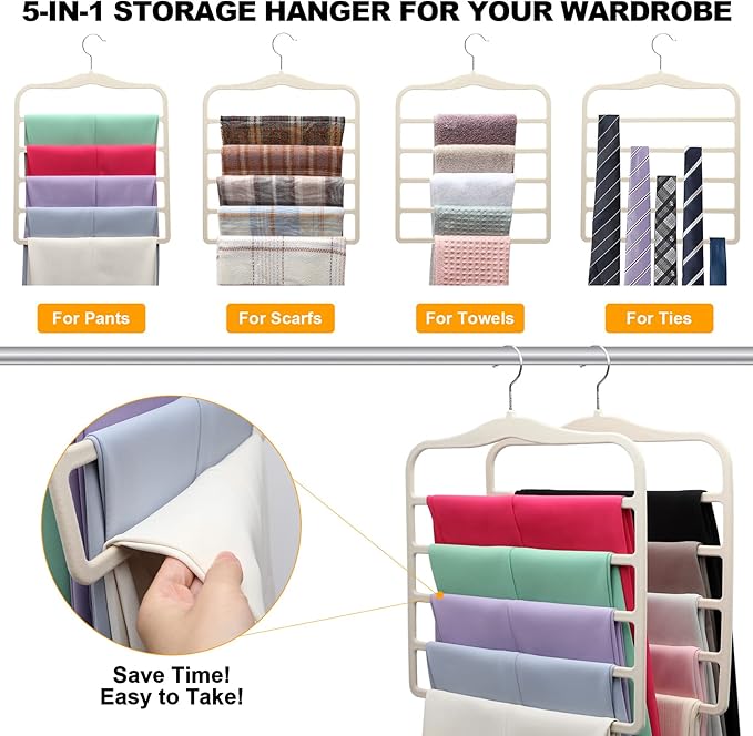 Closet Organizers and Storage, 5 Pack Velvet Pants-Hangers-Space-Saving - Image 3