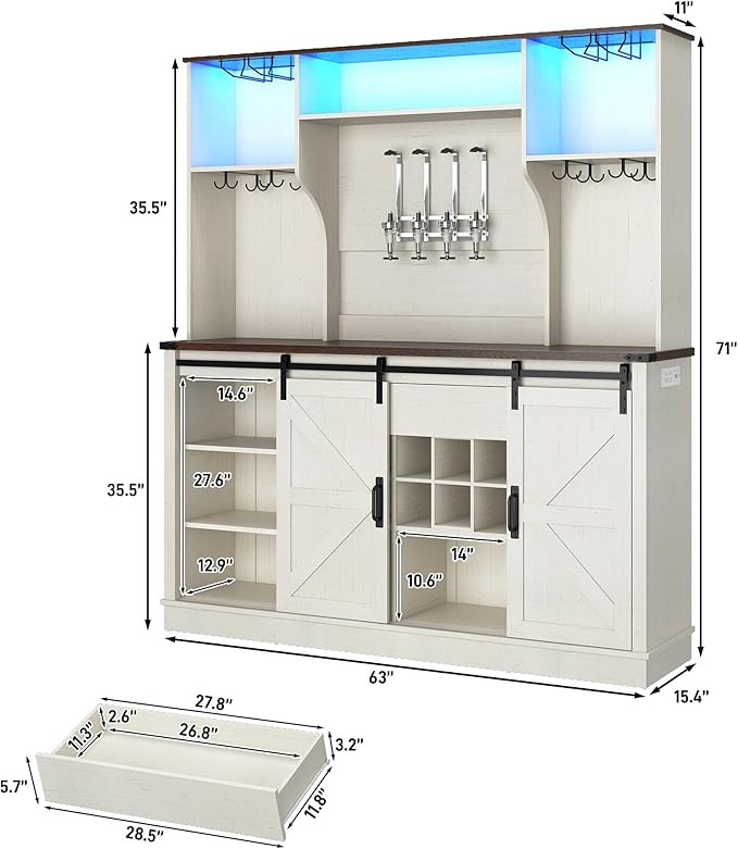 Farmhouse Coffee Bar Cabinet - Image 2