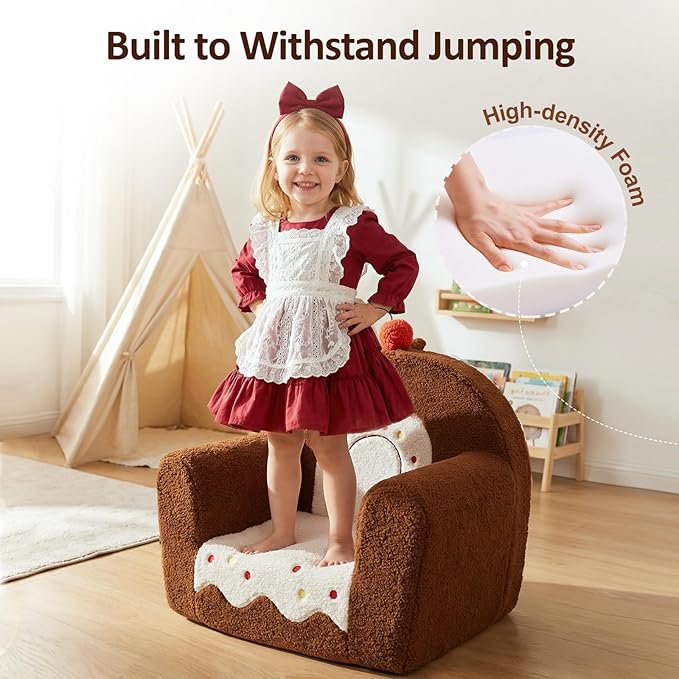 OUOZZZ Toddler Chair for Ages 1–6, Soft Sherpa Kids Sofa - Image 4