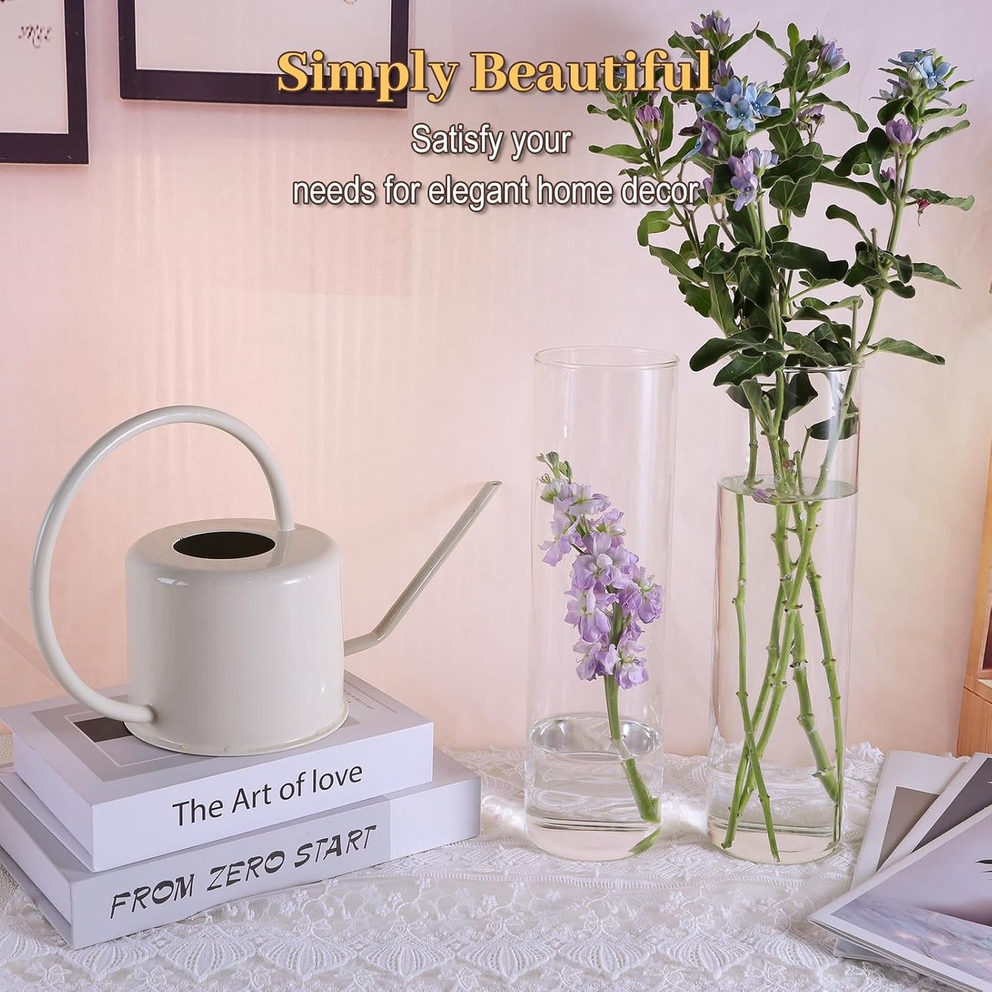 12Pcs Glass Cylinder Vases 12 Inch Tall Clear Flower Vases for Centerpieces Wedding Decoration, Hurricane Floating Candle Holder for Party Table Home Decor