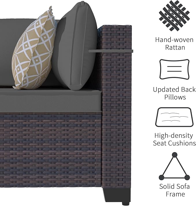 Outdoor Patio Furniture Set, 7 Pieces Outdoor Sectional Furniture Patio Sofa - Image 3