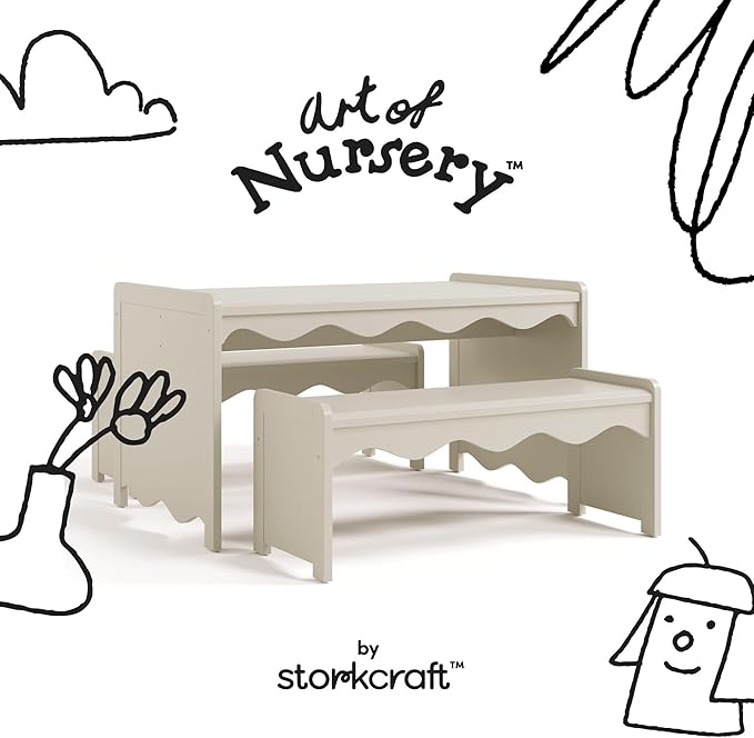 Storkcraft Casablanca Montessori Indoor Kids Table & Bench Set – Premium Kids - Image 6