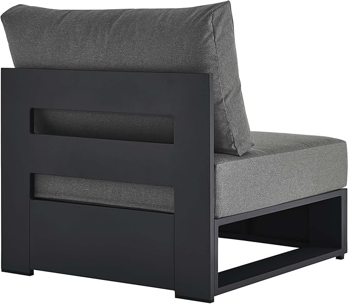 Modway Tahoe Aluminum Armless Patio Gray Charcoal Modular Weather-Resistant - Image 5