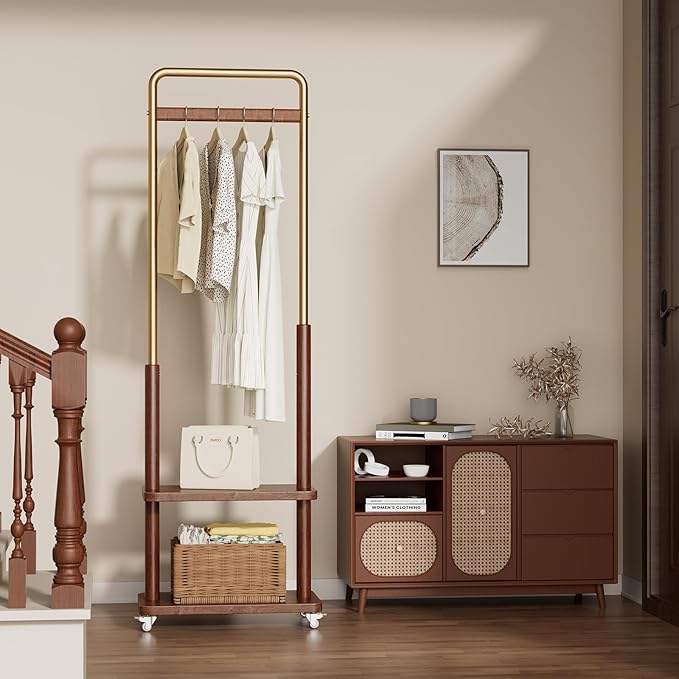 Taitiy Clothes Rack Solid Wood Coat Rack, - Image 9