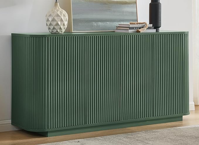 LKTART 64" Buffet Cabinet with Storage, Modern Fluted Accent Sideboard Media by LKTART