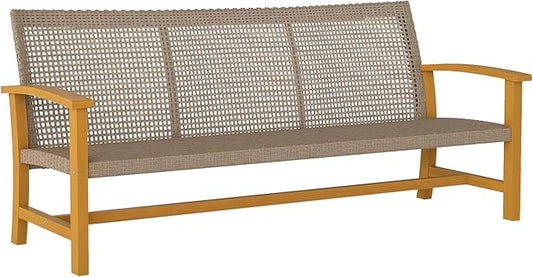Outsunny Wicker Outdoor Couch, 3-Seat Rattan Outdoor Patio Sofa, 1000 lbs. by Outsunny
