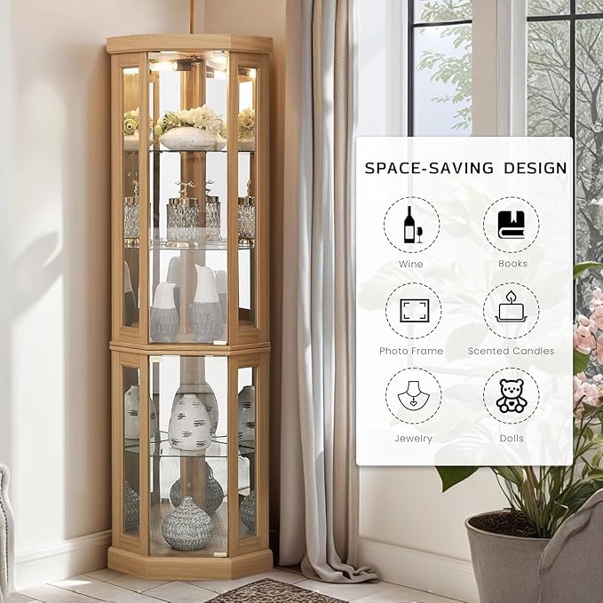 Anwick Corner Display Curio Cabinets - Image 7