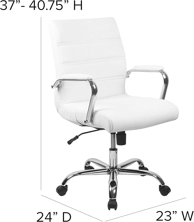 Flash Furniture Whitney Mid-Back Swivel LeatherSoft Desk Chair - Image 3