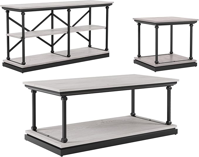 24/7 Shop at Home Ambridge Transitional Multi-Storage Wood 3-Piece Coffee Table by 247SHOPATHOME