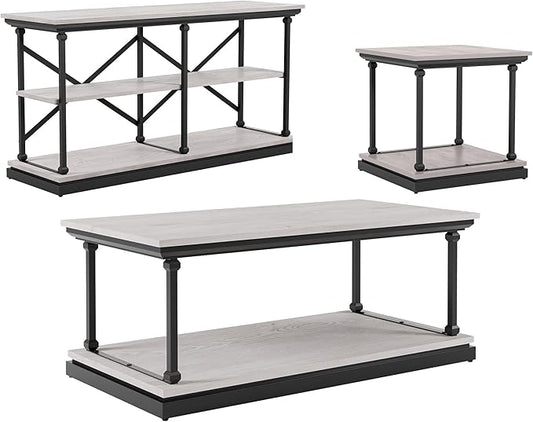 24/7 Shop at Home Ambridge Transitional Multi-Storage Wood 3-Piece Coffee Table by 247SHOPATHOME