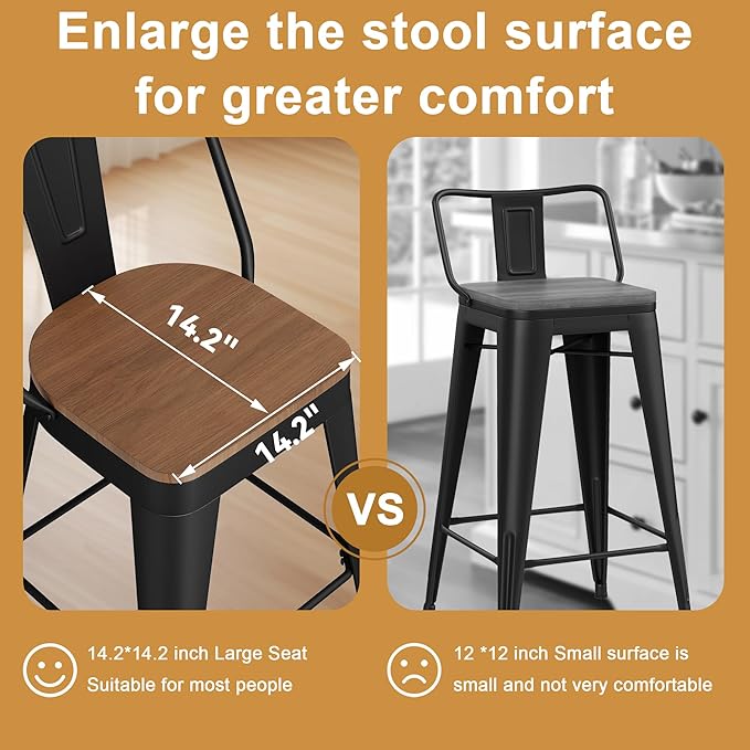 Andeworld Metal Bar Stools Set of 4, 30 inch Bar Height Barstools - Image 4