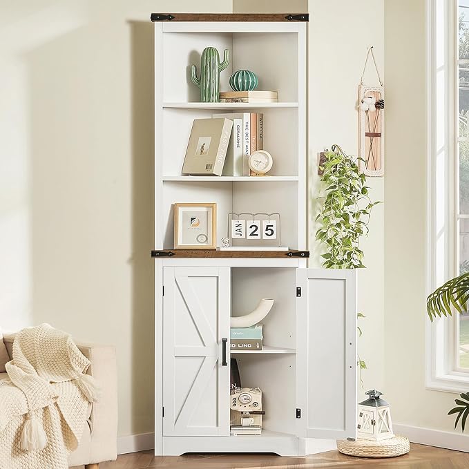 TEENFON Farmhouse Corner Cabinet, Bathroom Cabinet - Image 6