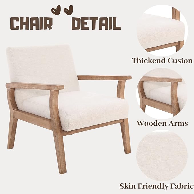 Accent Chair Mid Century Modern Armchair - Image 6