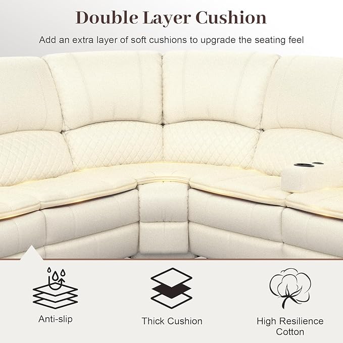 Yolsali 3-Seater Recliner Sofa, Manual Reclining Couch - Image 3