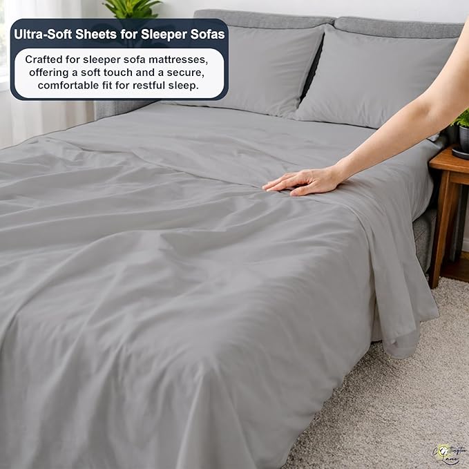 Cottington Lane Sleeper Sofa Sheets Full Size, 4 Piece Premium Quality 100% - Image 3