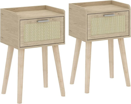 LAATOOREE Nightstand Set of 2, Small Bedside Table, End Table by LAATOOREE