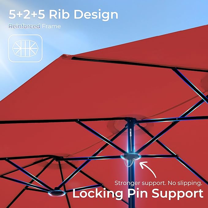 SUPERJARE 15FT Outdoor Patio Umbrella - Image 7