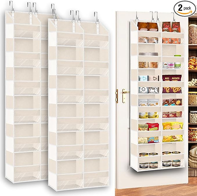 2 Pack Over The Door Organizer 6 Tiers, Extra Large Behind Door Storage of 12 by Ofiray-home