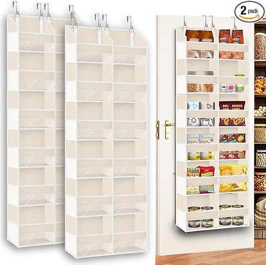 2 Pack Over The Door Organizer 6 Tiers, Extra Large Behind Door Storage of 12 by Ofiray-home