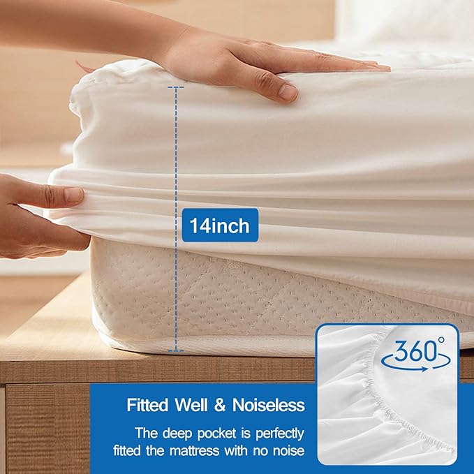 2 Pack Twin Mattress Pad Waterproof Mattress Protector, Quilted Twin Size - Image 4